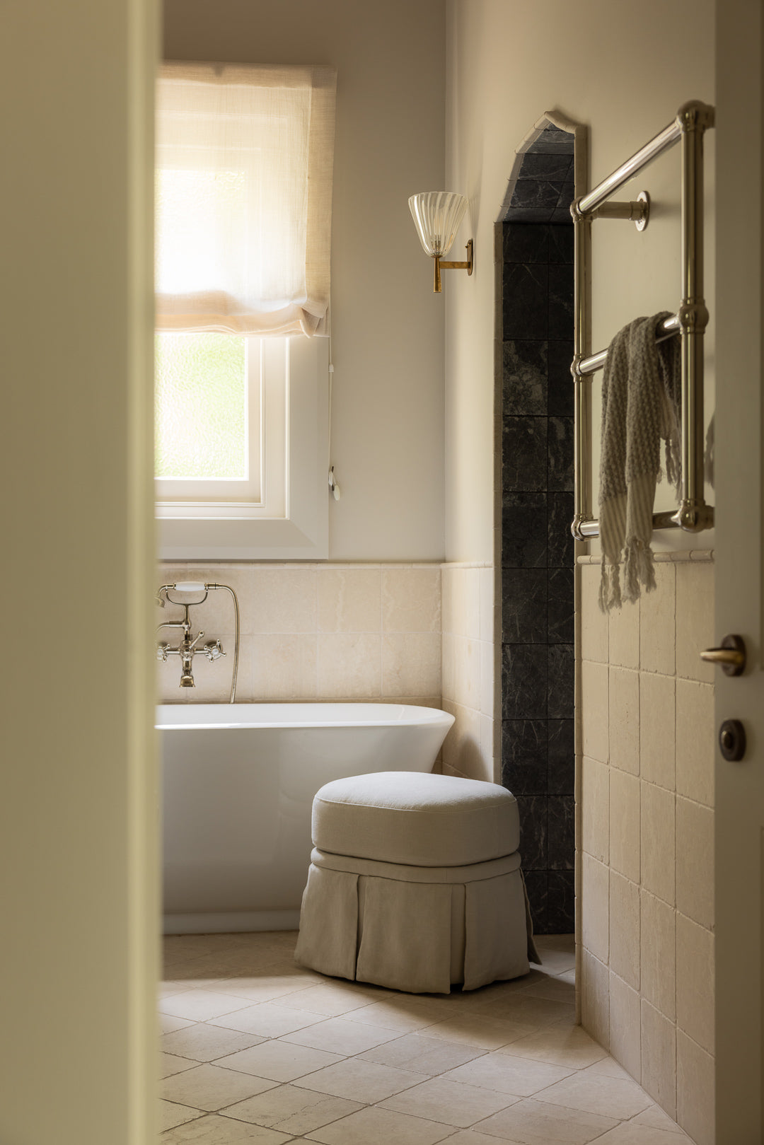 Nora Ottoman Small Creme