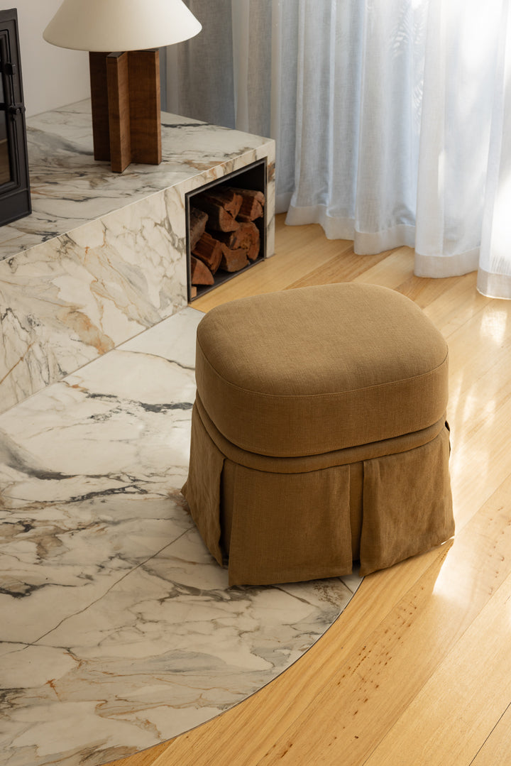 Nora Ottoman Small Caramel