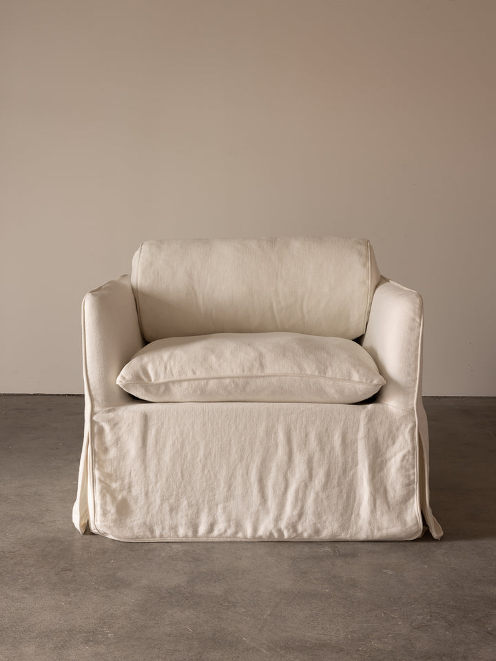 Cohen Linen Armchair, Ivory